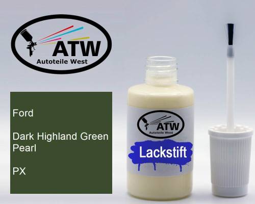 Ford, Dark Highland Green Pearl, PX: 20ml Lackstift, von ATW Autoteile West.